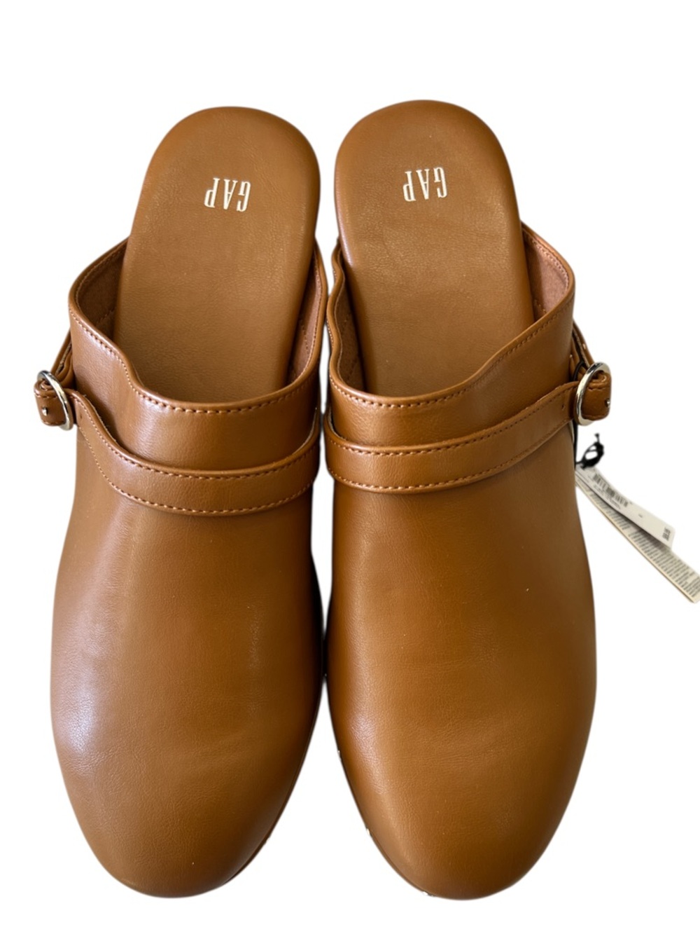 Gap Faux-Leather Clogs Cognac Brown Women Sz 8 NEW